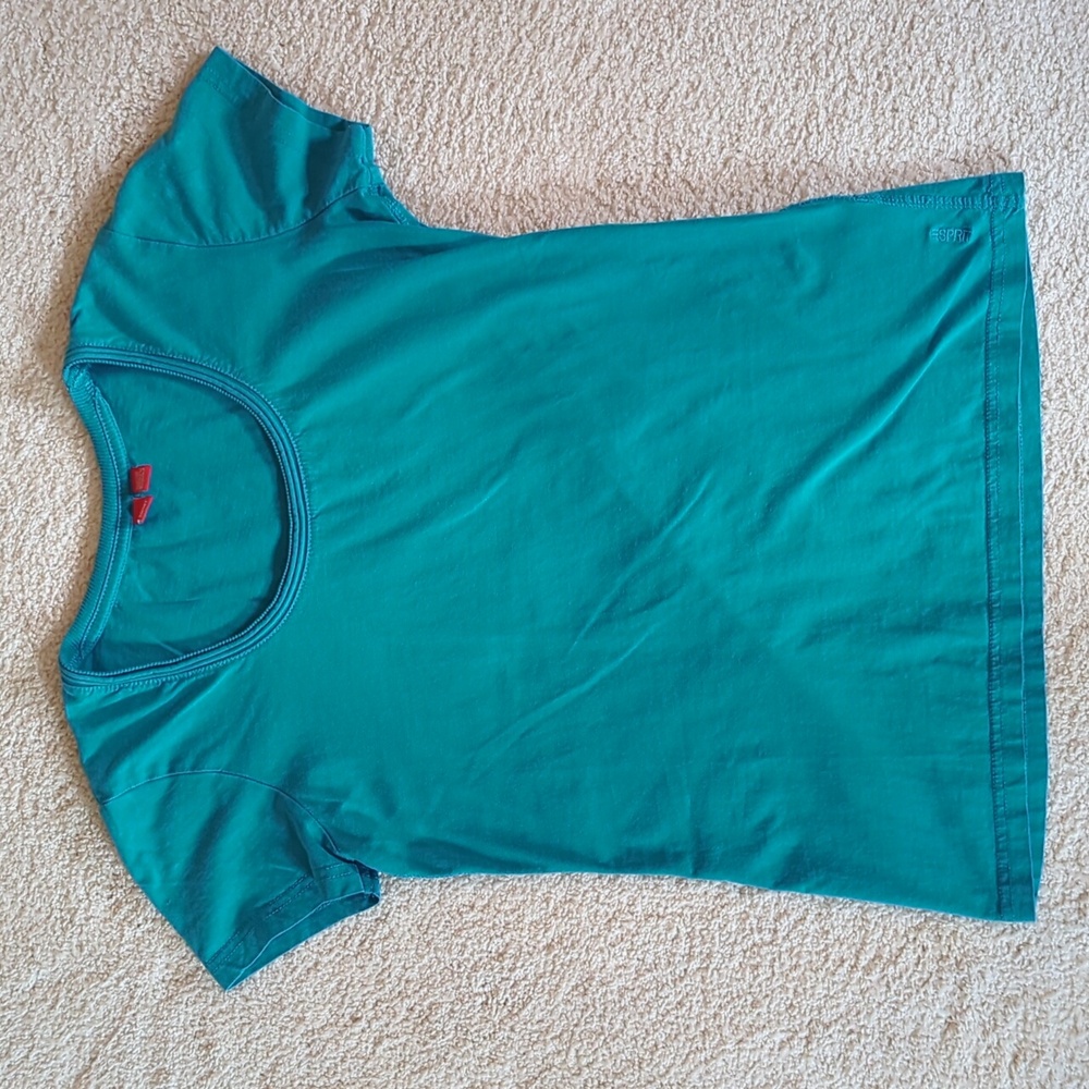 Esprit Teal Scoop Neck T-shirt